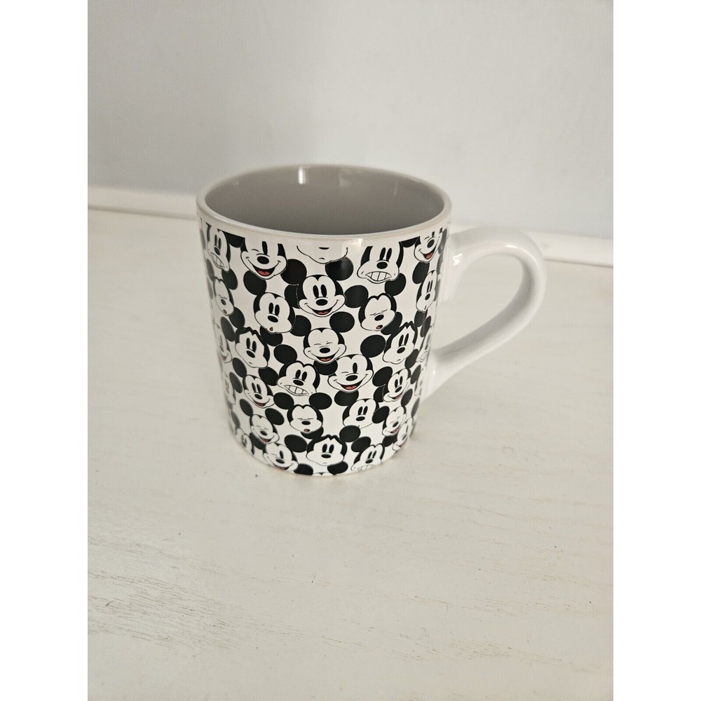 Disney The Many Faces‎ of Mickey Mouse Coffee Mug 14 Oz Black White & Red.